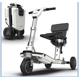 ATTO Folding Travel Powered Mobility Scooter by MovingLife, Full-Size Portable Electric Scooter, Lightweight Lithium Battery, Airline Approved