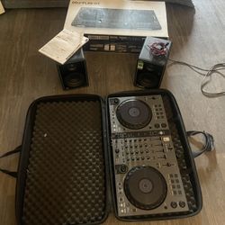 DJ Equipment, Case, And Speakers 