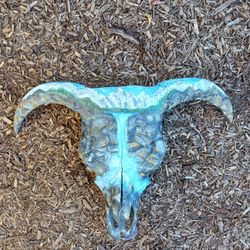 Vintage Hand Painted BULL SKULL 