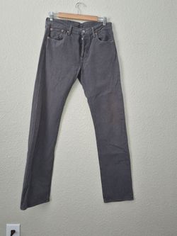 Levi's 501 Original Fit Jeans Mens 30x34 Gray Straight Leg Denim