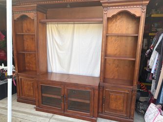Large Wood Entertainment Center Wall Unit