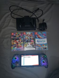 Nintendo Switch Bundle – 3 Games + Dock + RGB Controller (No Joy-Cons)