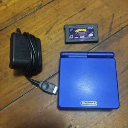 Cobalt Blue Gameboy Sp With Game And Charger