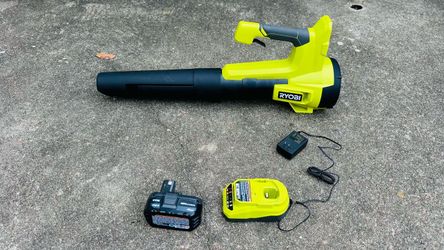 Ryobi One+18 Volt 100mph 350cfm Blower With 4ah Battery And Charger