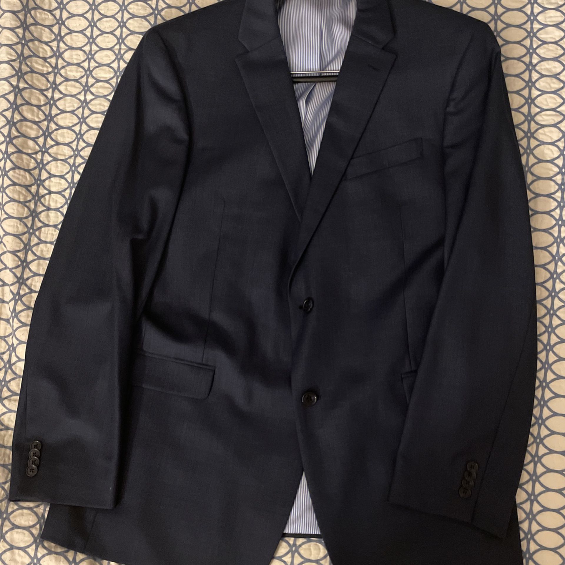 100% Wool Tommy Hilfiger Suit Jacket Navy 