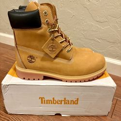Timberland 6-Inch Waterproof Boot Wheat Nubuck Men’s Size 10