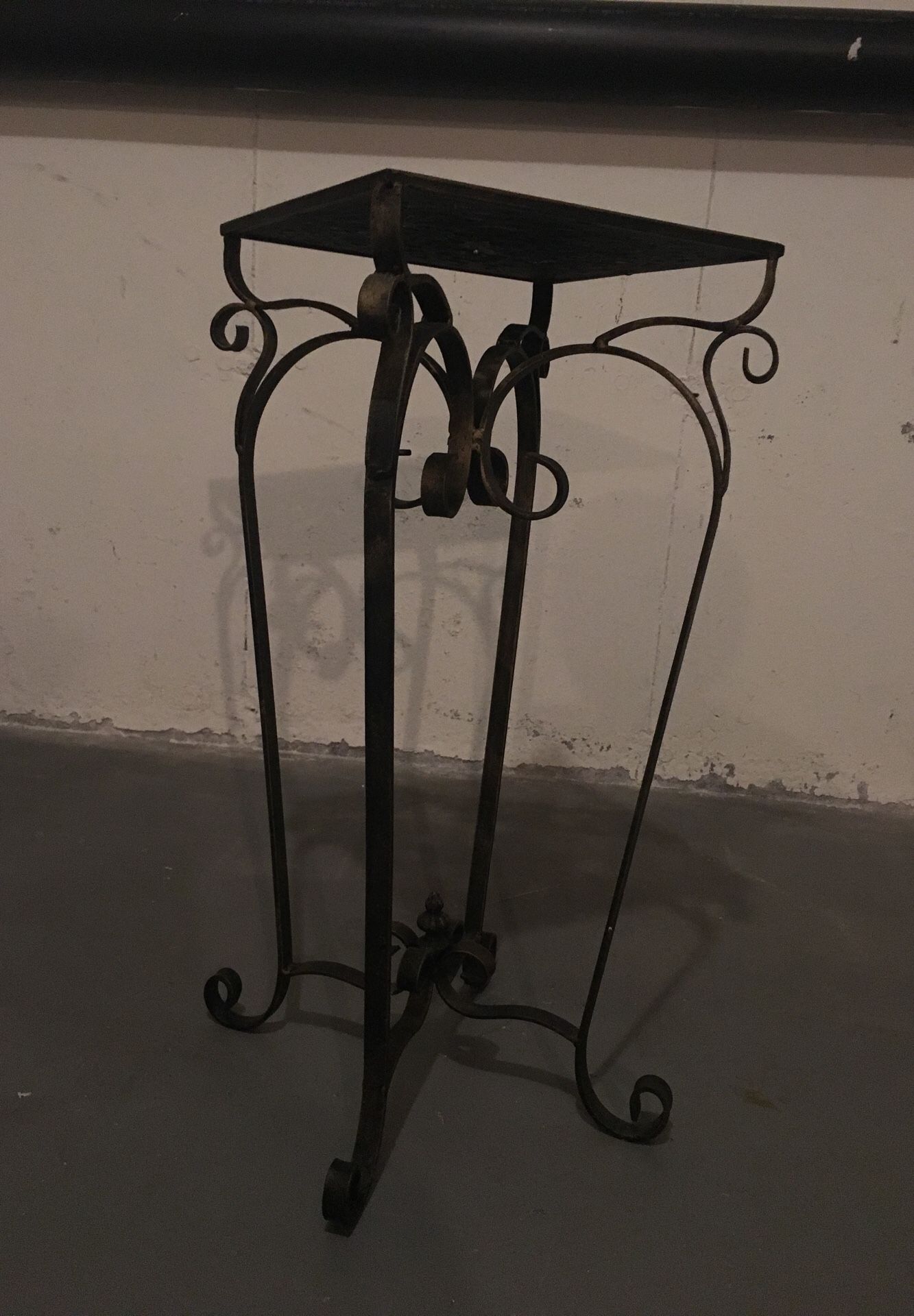 Metal stand / metal/ 27” h / 12”x 12” top