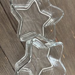 set of 2 glass bowls/trinket trays