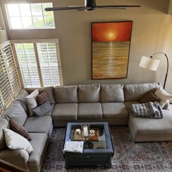 Living Spaces Large U-Shaped Sectional and Lounge