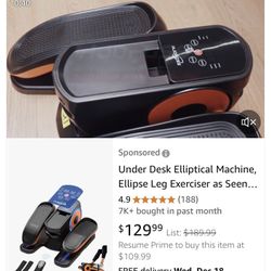 Under Desk Elliptical Machine, Ellipse Leg Exerciser New 
