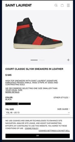 Saint Laurent Classic Sneaker Sz 11M