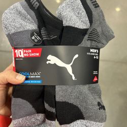 NWT Puma Men's Athletic No Show Socks 10 pairs