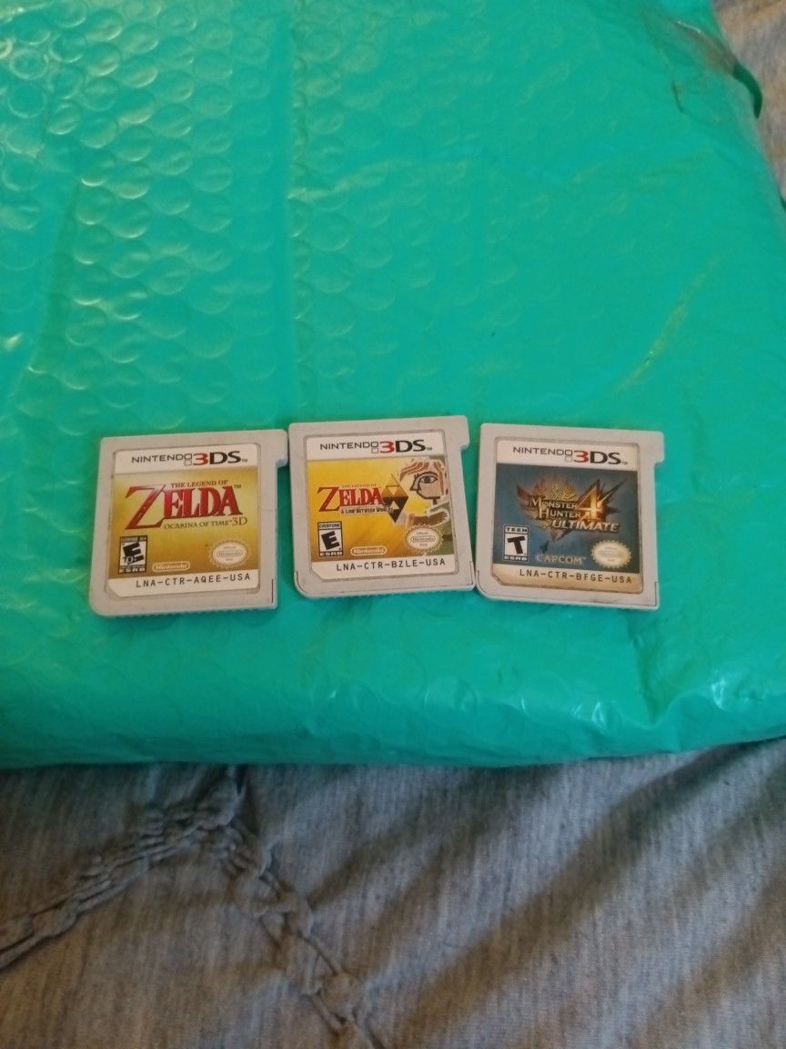 Nintendo 3ds Zelda's And Monster Hunter 4(English Version)...$25 Ea
