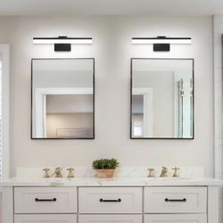 18 Inch Vanity Lights for Bath Dimmable Bathroom Lights Over Mirror Black Bathroom Light Fixtures Wall Light Fixtures Indoor Modern Light Fixture