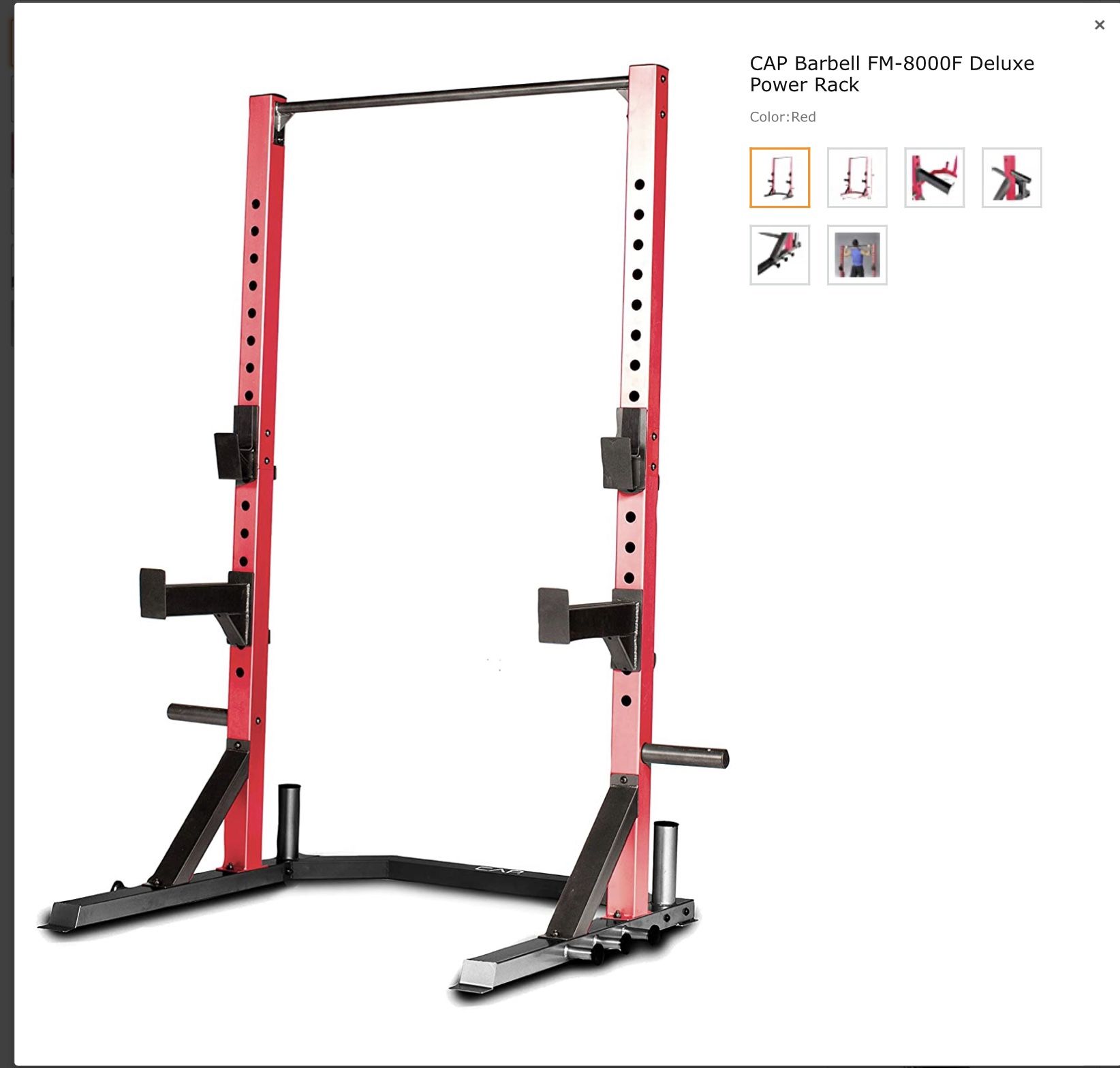 Cap deluxe squat rack with weight rack 600 lbs capacity