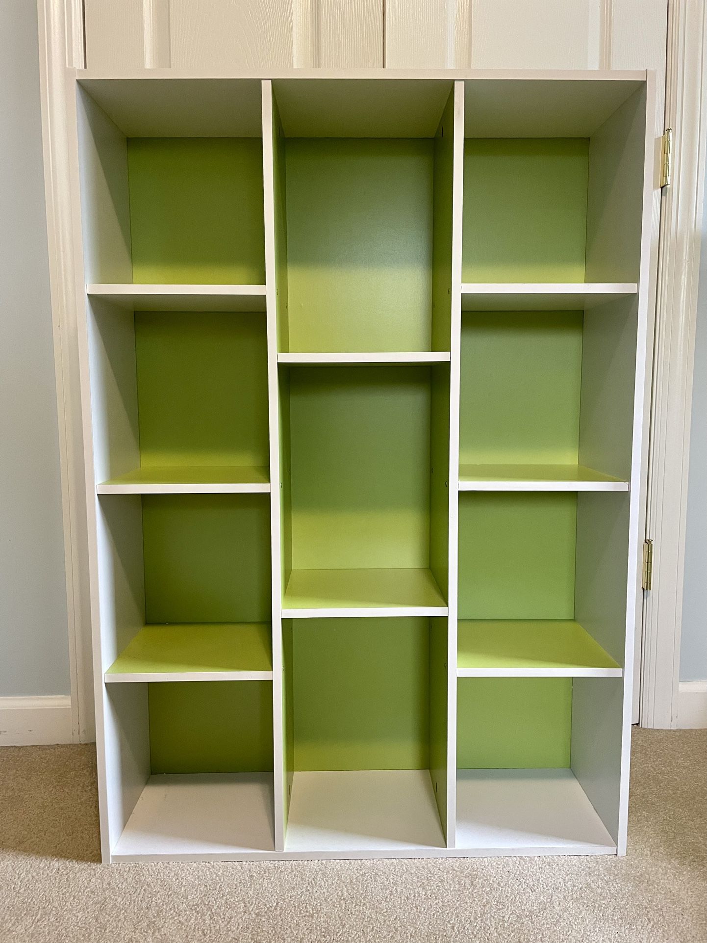 Green And White Cube Bookcase (Like-new)