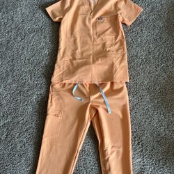 FIGS Light Orange Scrub Set