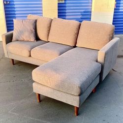 Gray Mid-Century Modern Sectional Sofa