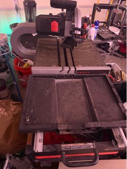 Beast wet tile saw, one of the 7–10 inch sliding-table