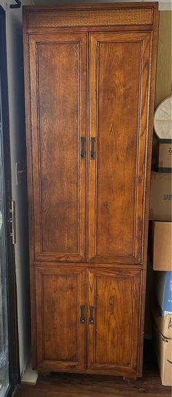 Solid Oak Cabinet with Hidden Drawers