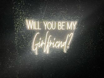Will you be my girlfriend proposal neon sign