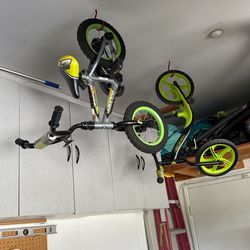 Training bike and Huffy kids bike (out)