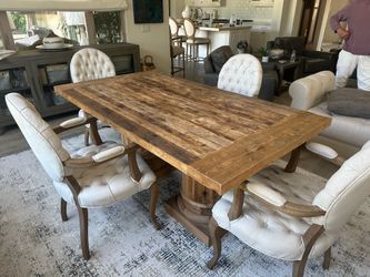 RH dining room table set with chairs