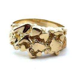 Men’s 10k Nugget Yellow Gold Ring GP3116189