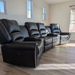 New Theater Recliner Sectional Couch! Free Delivery 🚚! Financing Available ! 
