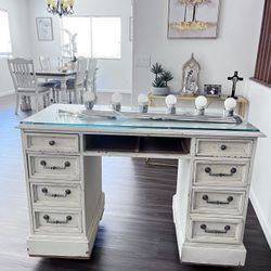 Glass Top Makeup Vanity