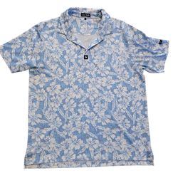 Bad Birdie Blue Hawaiian Golf Polo Size XL
