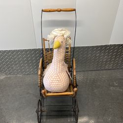 Vintage Wooden Doll Stroller 