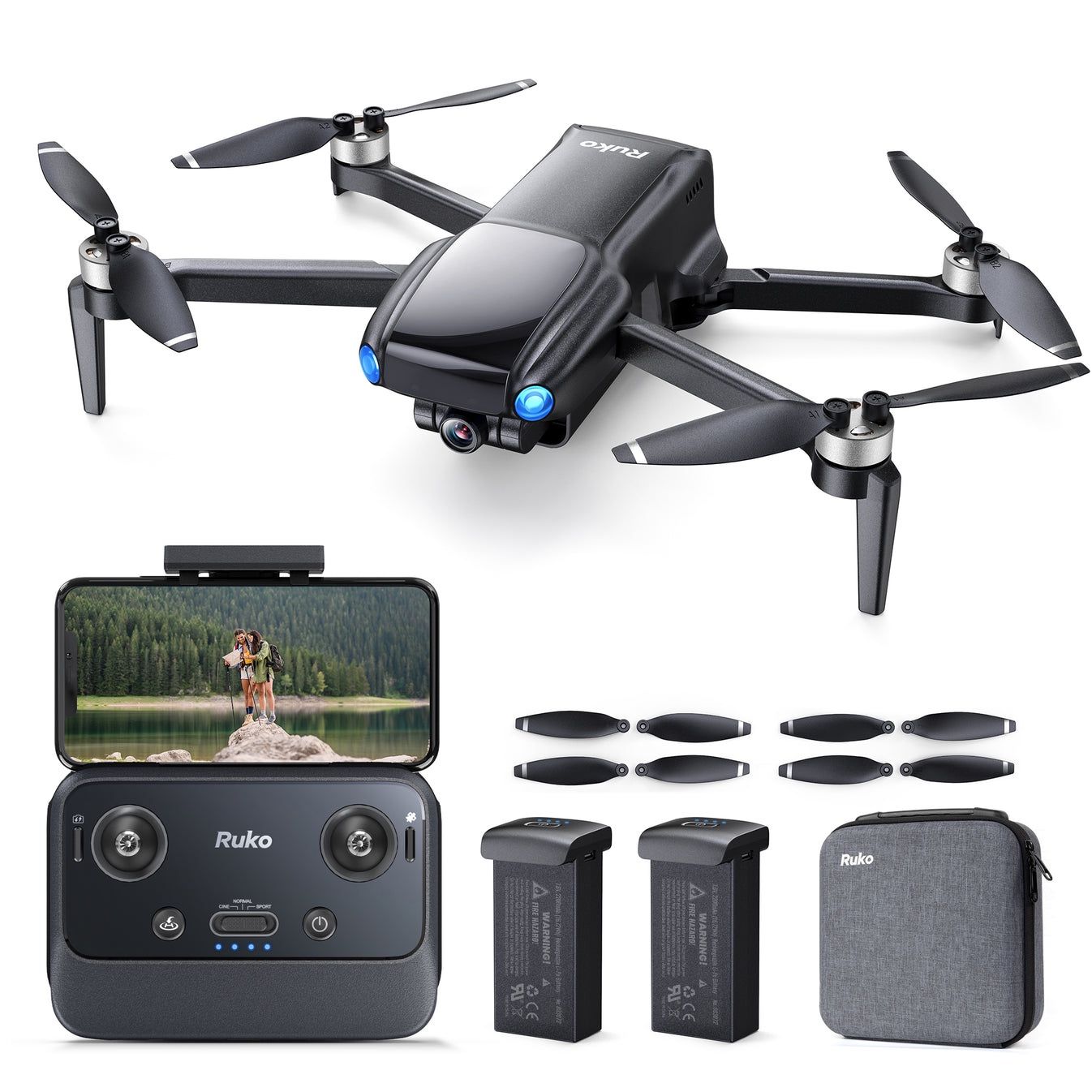 New Ruko U11MINI Drones with Camera for Adults 4K 70Mins 2 Batteries Under 250g