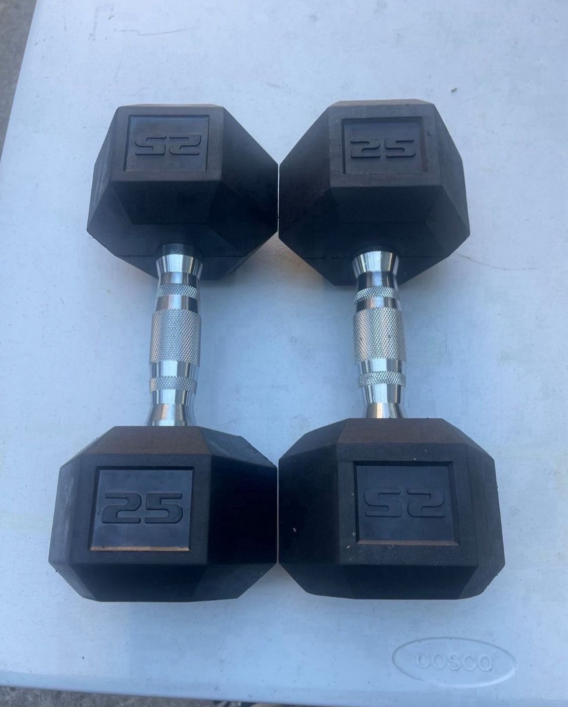 CAP Barbell, 25lb Rubber Hex Dumbbell, Single