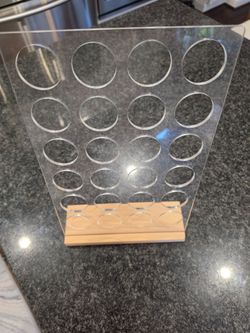 Modern Acrylic Coffee Pod K-Cup Holder (Holds 24) – Wood Base