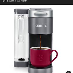 Keurig K-Supreme Single-Serve K-Cup Pod Coffee Maker Gray: Automatic Shut-Off, Brews Iced Coffee, 66 oz Capacity