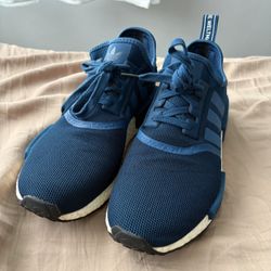 Preowned Men’s Size 9.5 NMD R1 Adidas Boost Blue Night