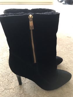 Black suede Coach boots size 8.5