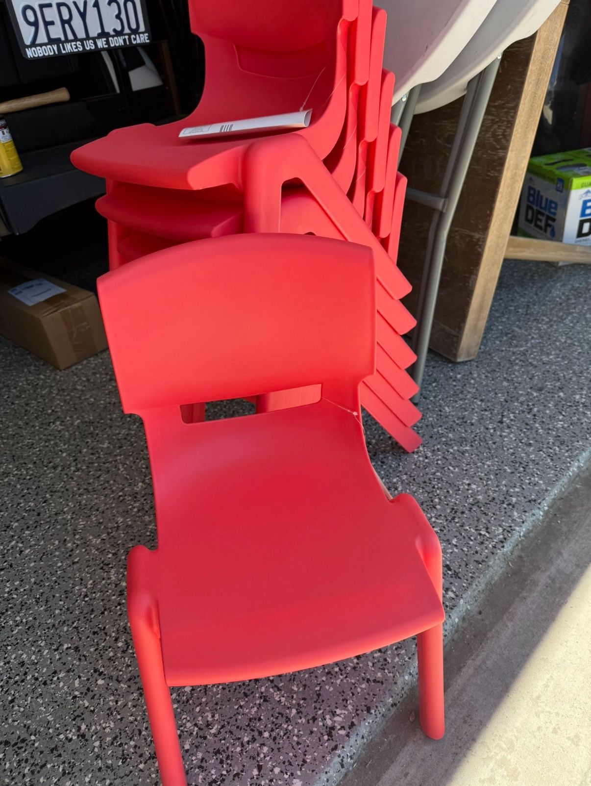 3 Red Toddler Kid Chairs