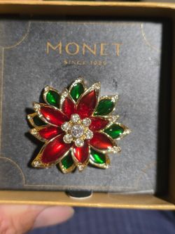 Monet holiday brooch
