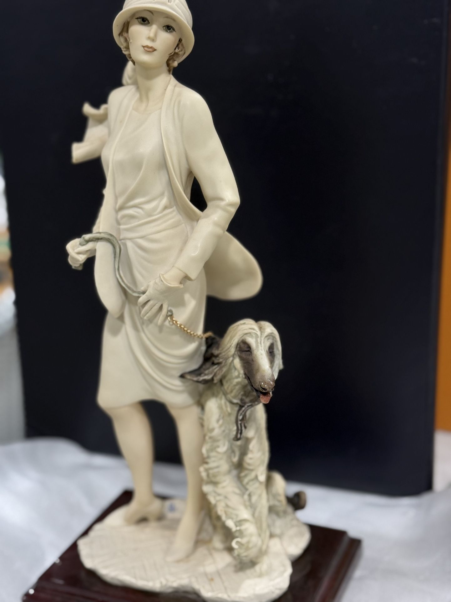 › Composition of beautiful Teresa in light green outfit with Afghan hound › Teresa original title › Art. 0451C › Made in Italy 1995 › Studio Fl