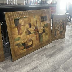 3 piece framed  wall art