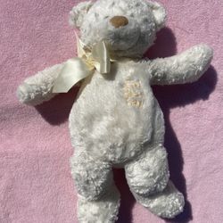 Baby GUND Tiny Glory ‘God Bless Baby’ TEDDY BEAR Cream Ivory White Stuffed Plush