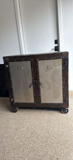 Industrial Metal Cabinet on Wheels 40”x40”x15” D