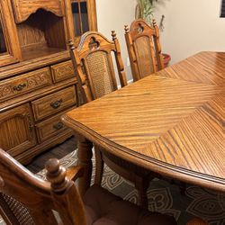 Antique Dining Room Table Times Six Chairs In China Hutch