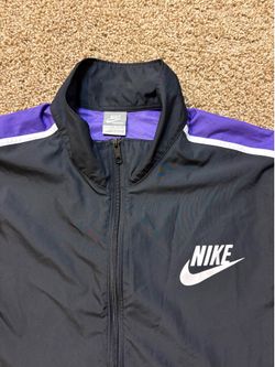 VTG Nike Sportswear Half Zip Windbreaker Jacket Black Purple Mens Size XXL