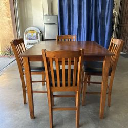 Brown Wooden Kitchen Table 