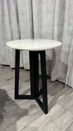 Modern Marble Accent Side Table | Real Stone Top | Excellent Condition