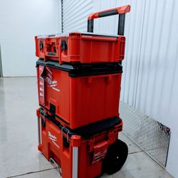 Milwaukee packout rolling box, cabinet and deep organizer