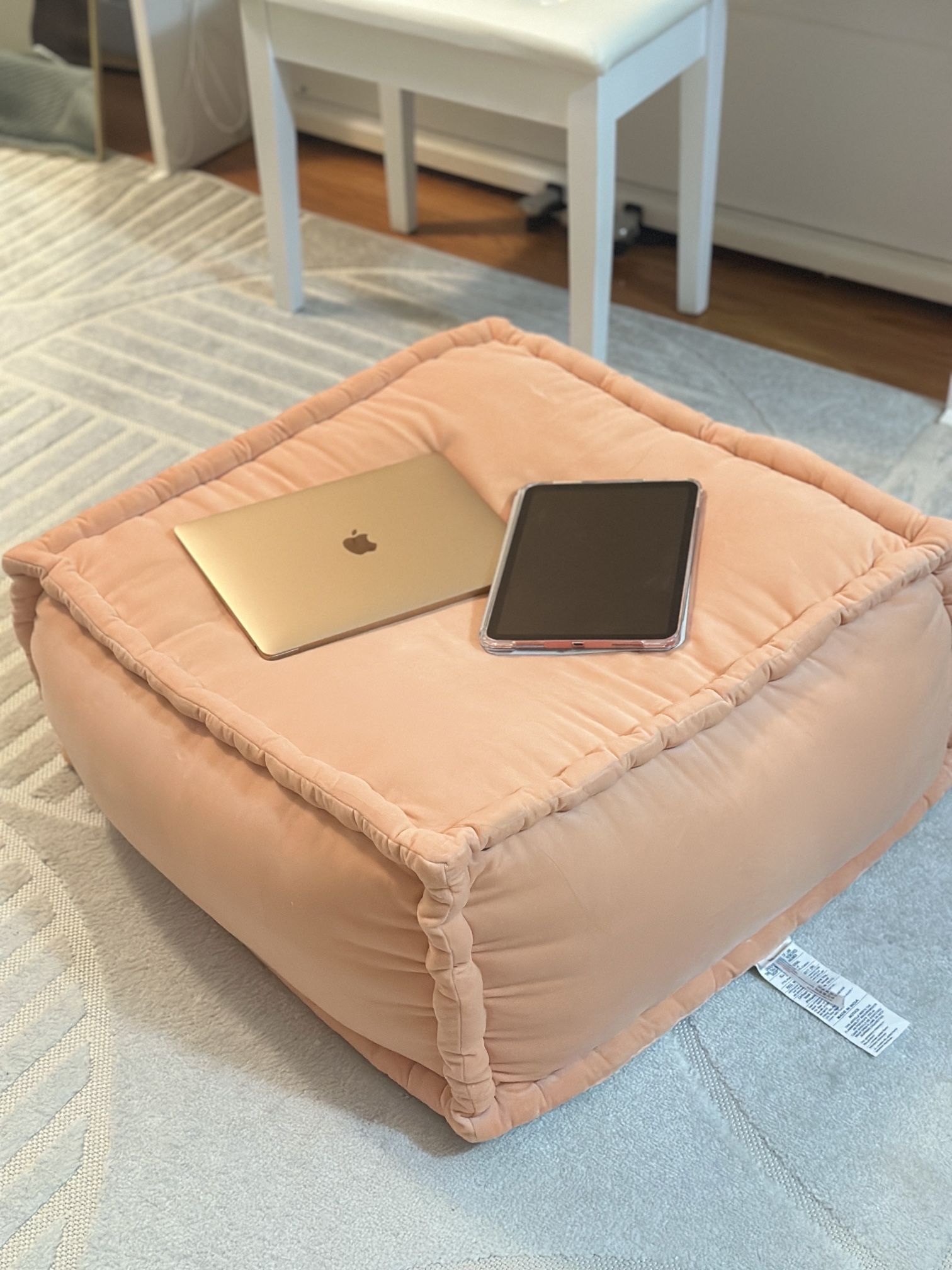 Big Size Floor Cushion Ottoman (Pink)